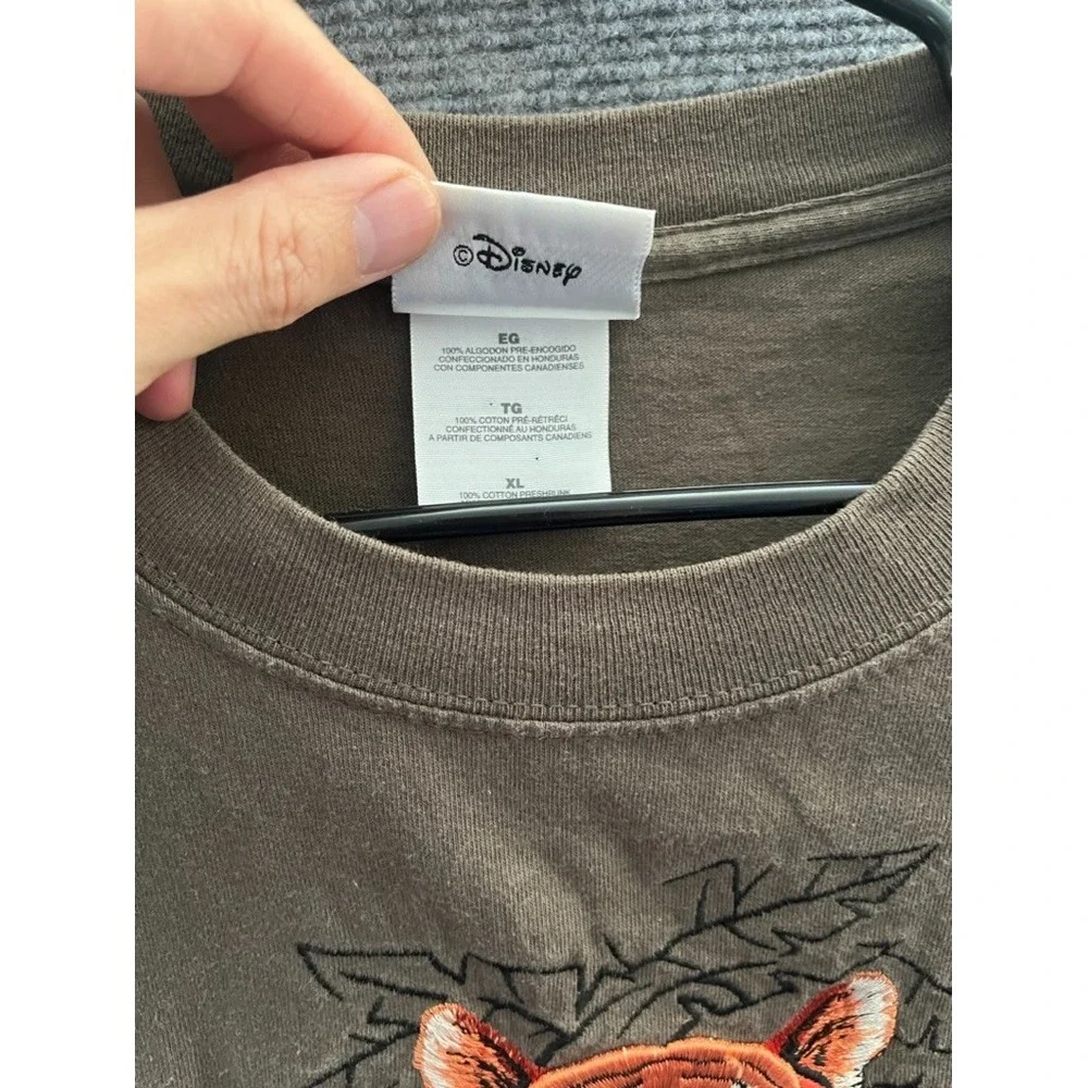 Vintage Disney Animal Kingdom Embroidered Tiger Brown T-Shirt XL